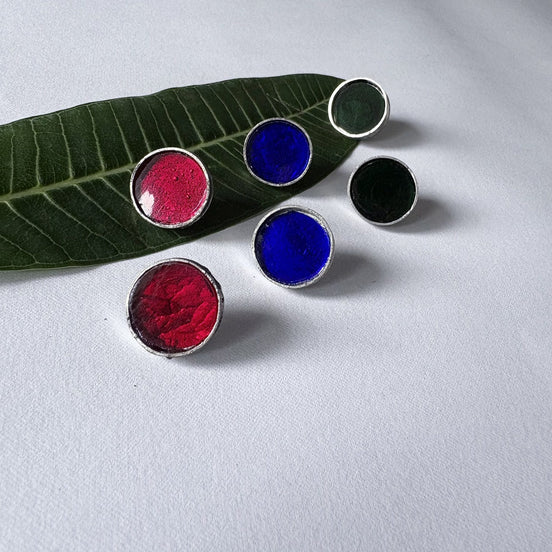 Glass Circle Studs image 0