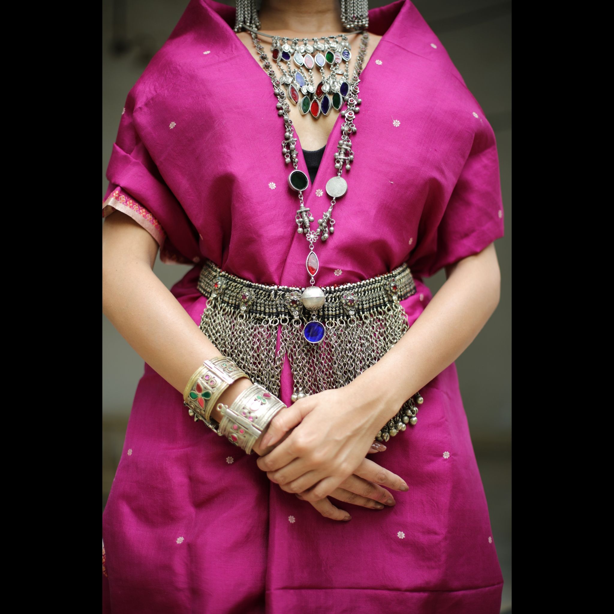 Glass & Ghunghru Chain Necklace