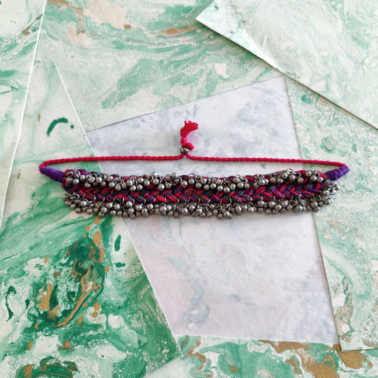 Embellished Thread Choker Necklace