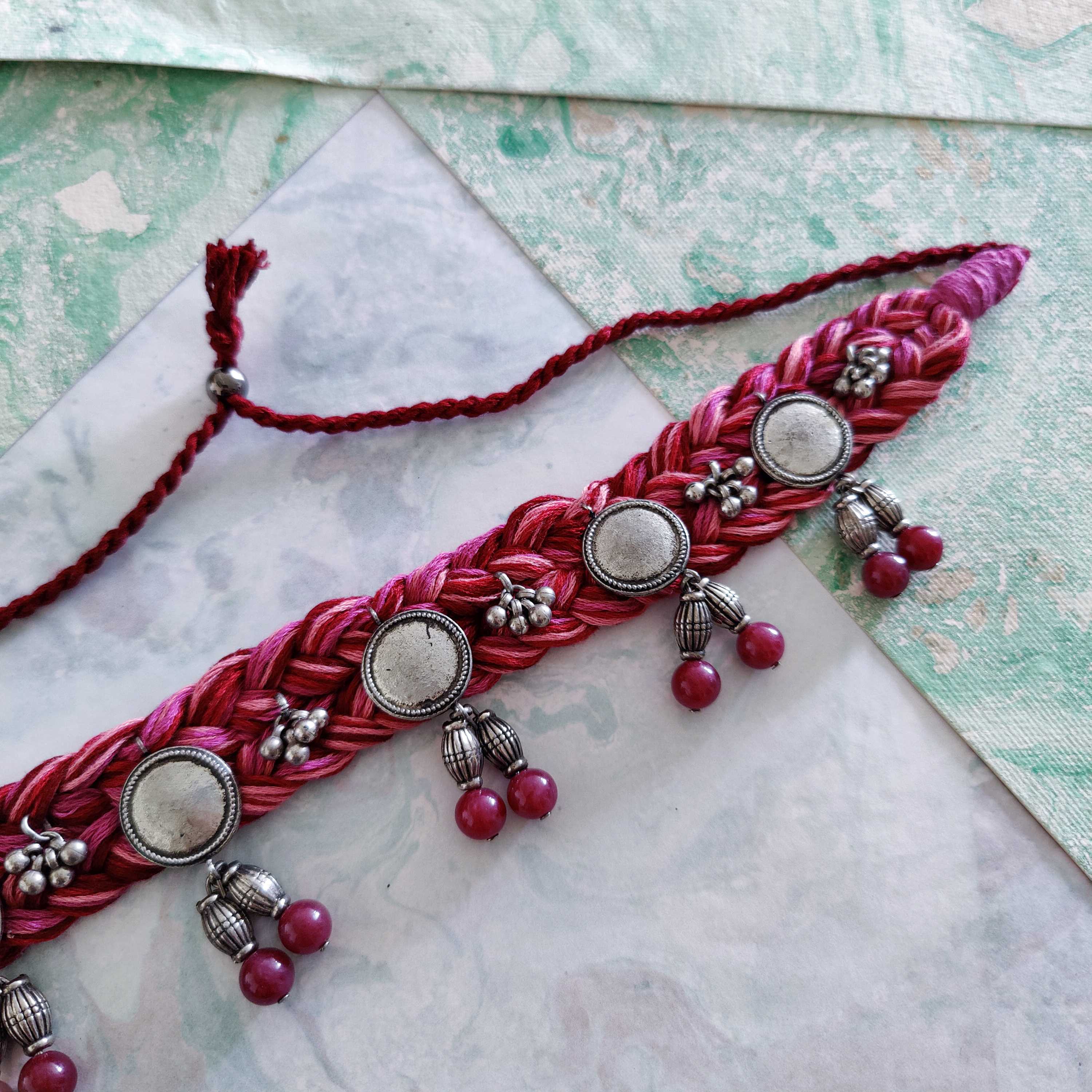 Embellished Thread Choker Necklace