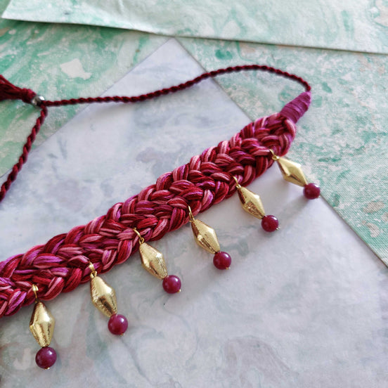 Embellished Thread Choker Necklace