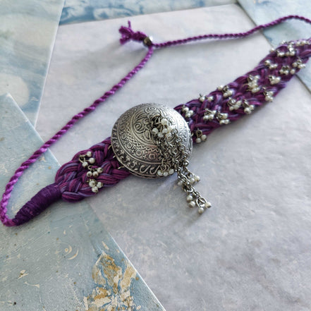 Embellished Thread Choker Necklace