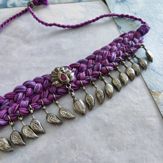 Embellished Thread Choker Necklace