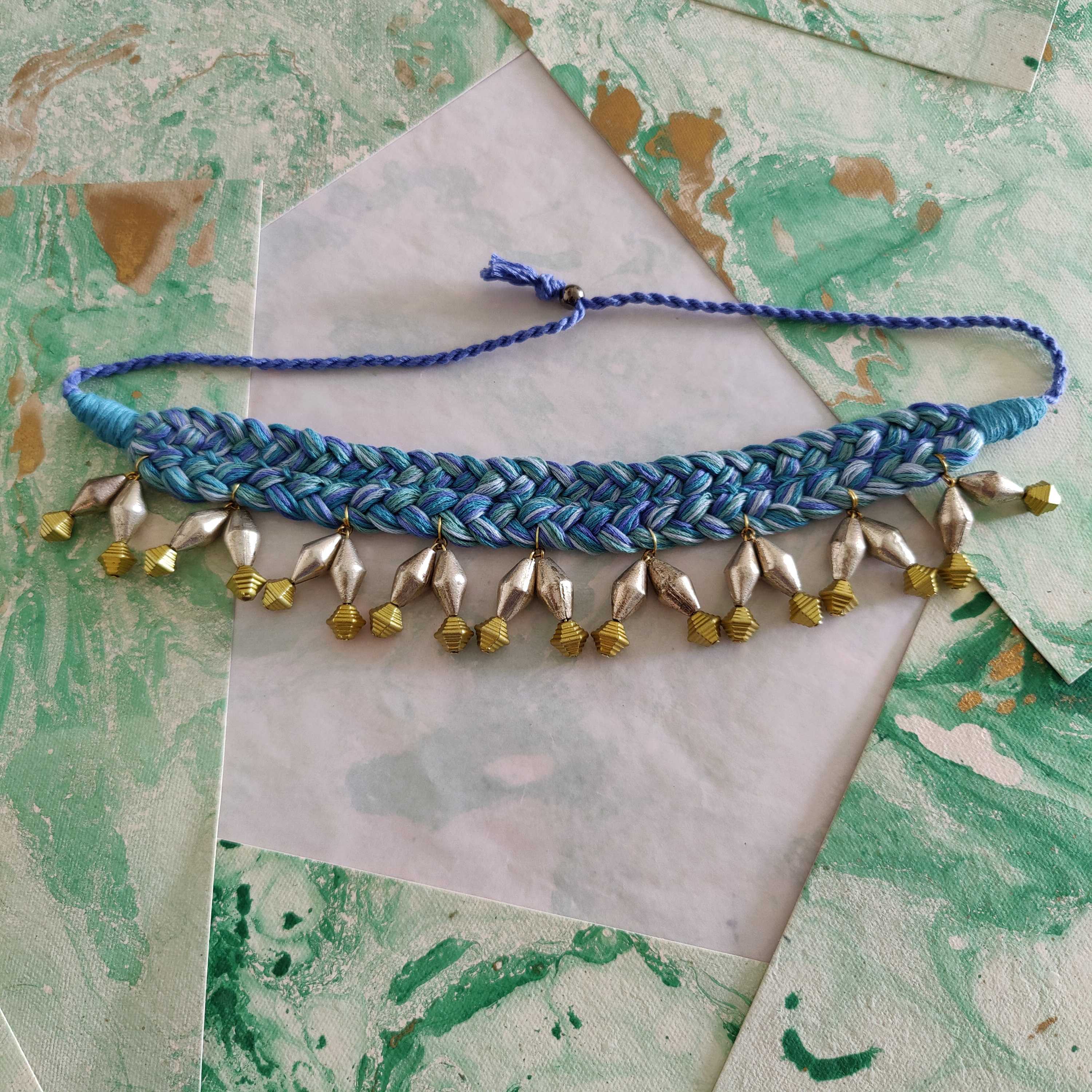 Embellished Thread Choker Necklace