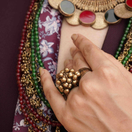 Gold Ghunghru Ring
