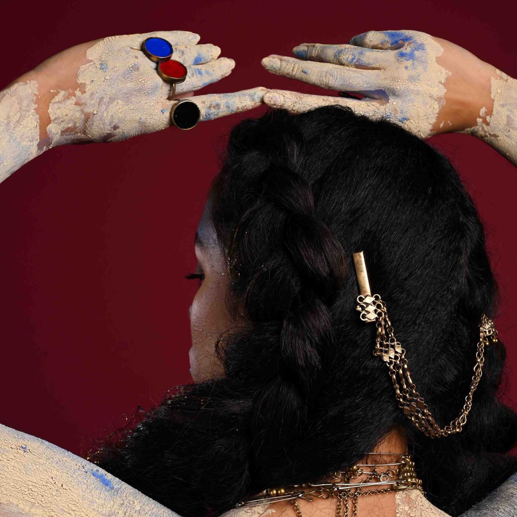 Gold Bead with Jhumkha Hair Pin