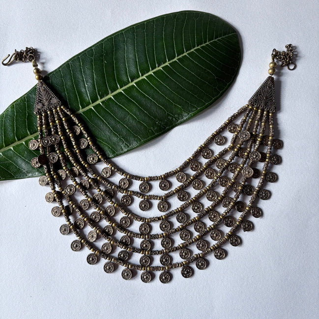 Six Layered Gold Coin Necklace